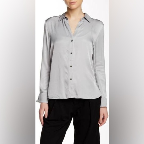NWT - James Perse Twill Split Back Shirt in Fog - Size 2 (Medium) - Picture 1 of 2